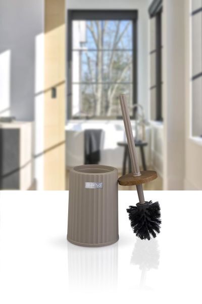 Okyanus Home Coliseum Vizon Ahşap Desenli WC Fırçalık