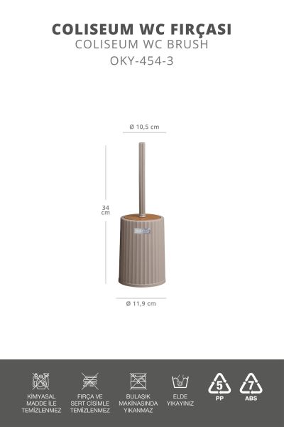 Okyanus Home Coliseum Vizon Ahşap Desenli WC Fırçalık