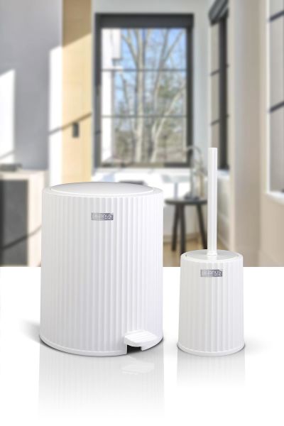 Okyanus Home Coliseum Beyaz 2'li Wc Kova ve Fırça Seti