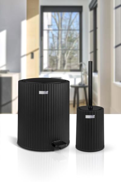 Okyanus Home Coliseum Siyah 2'li Wc Kova ve Fırça Seti