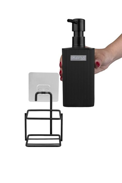 Okyanus Home Siyah Eko Magic Standlı Mina Kare Sıvı Sabunluk