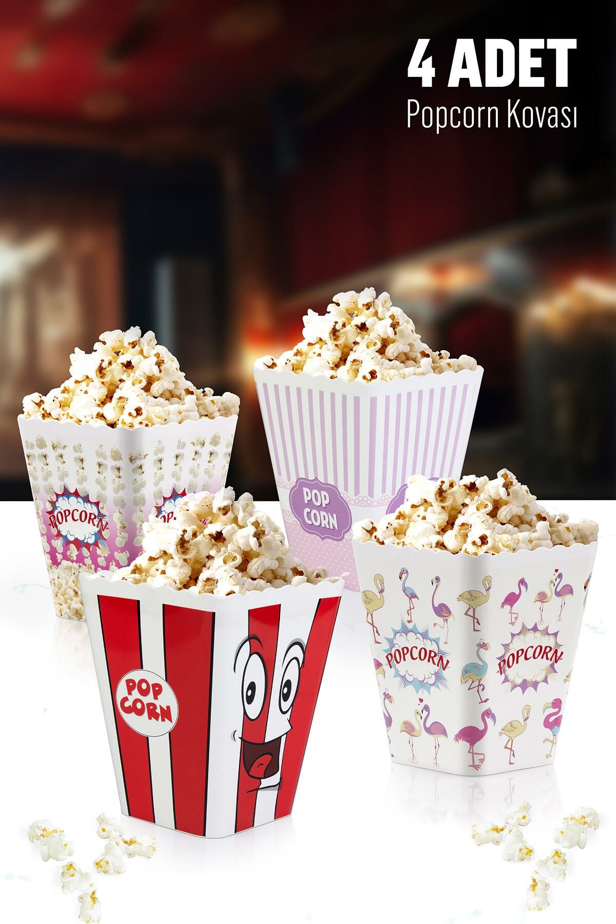Okyanus Home 4 Adet Popcorn Kovası