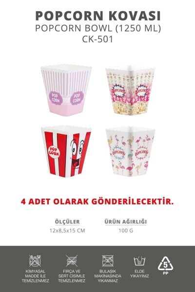 Okyanus Home 4 Adet Popcorn Kovası
