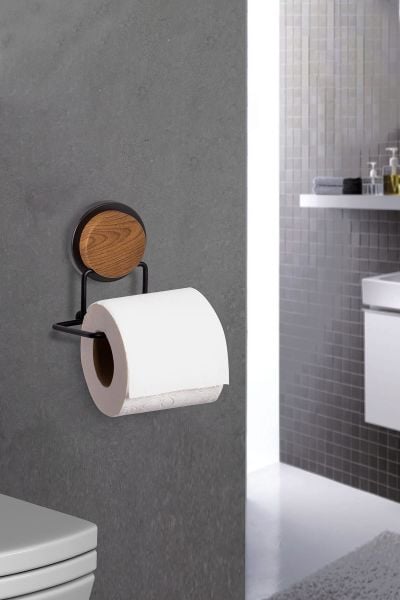 Okyanus Home Siyah Magic Fix Askılı Yuvarlak Ahşap Mina 4'lü Set