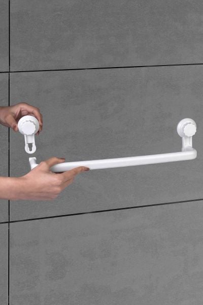 Okyanus Home Grande Beyaz Uzun Havluluk 2 Fonksiyonlu - ister yapıştır, ister vidala