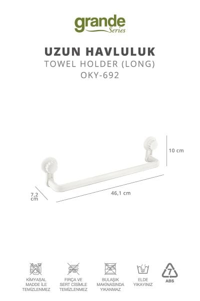 Okyanus Home Grande Beyaz Uzun Havluluk 2 Fonksiyonlu - ister yapıştır, ister vidala