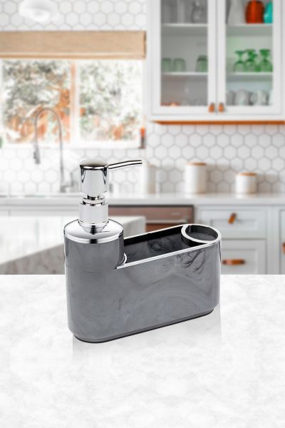 Okyanus Home Mermer Desen Elegans Sıvı Bölmeli Sabunluk