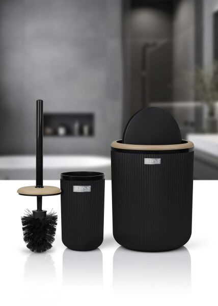 Okyanus Home Linea  Due Yuvarlak 2'li Wc Kova ve Fırça Seti