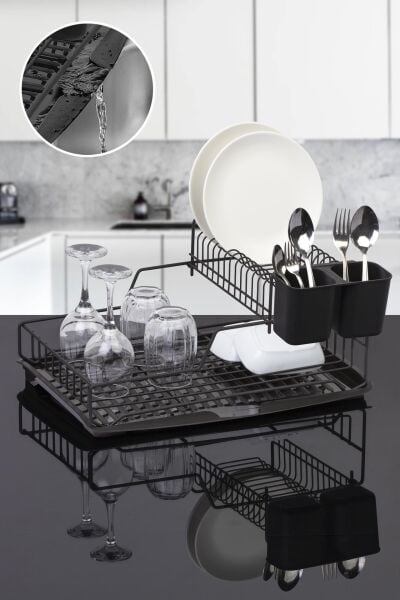 Okyanus Home Siyah Stella Çift Katlı Tabaklık - Bulaşıklık