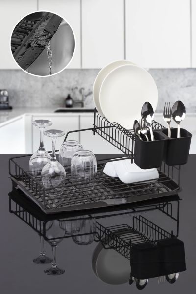 Okyanus Home Siyah Stella Çift Katlı Tabaklık - Bulaşıklık
