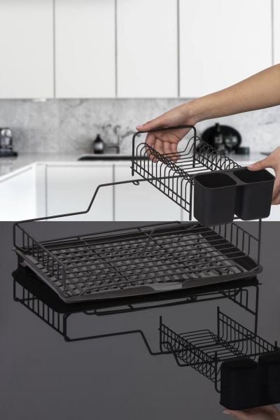 Okyanus Home Siyah Stella Çift Katlı Tabaklık - Bulaşıklık