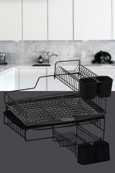 Okyanus Home Siyah Stella Çift Katlı Tabaklık - Bulaşıklık