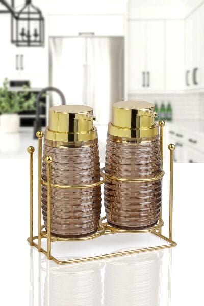 Okyanus Home Gold Standlı Elegans İkili Sıvı Sabunluk