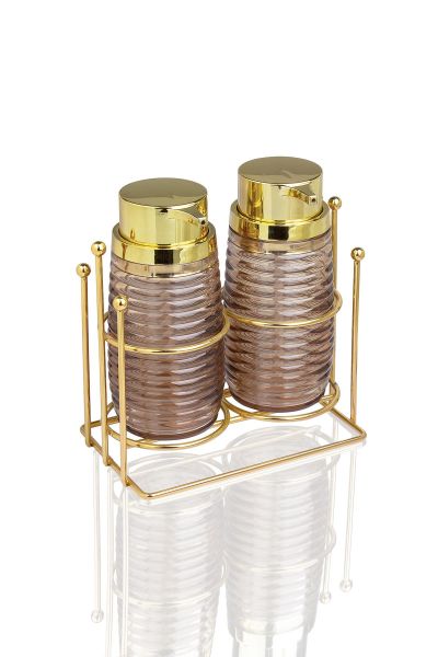Okyanus Home Gold Standlı Elegans İkili Sıvı Sabunluk