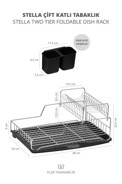 Okyanus Home Krom Stella Çift Katlı Tabaklık - Bulaşıklık