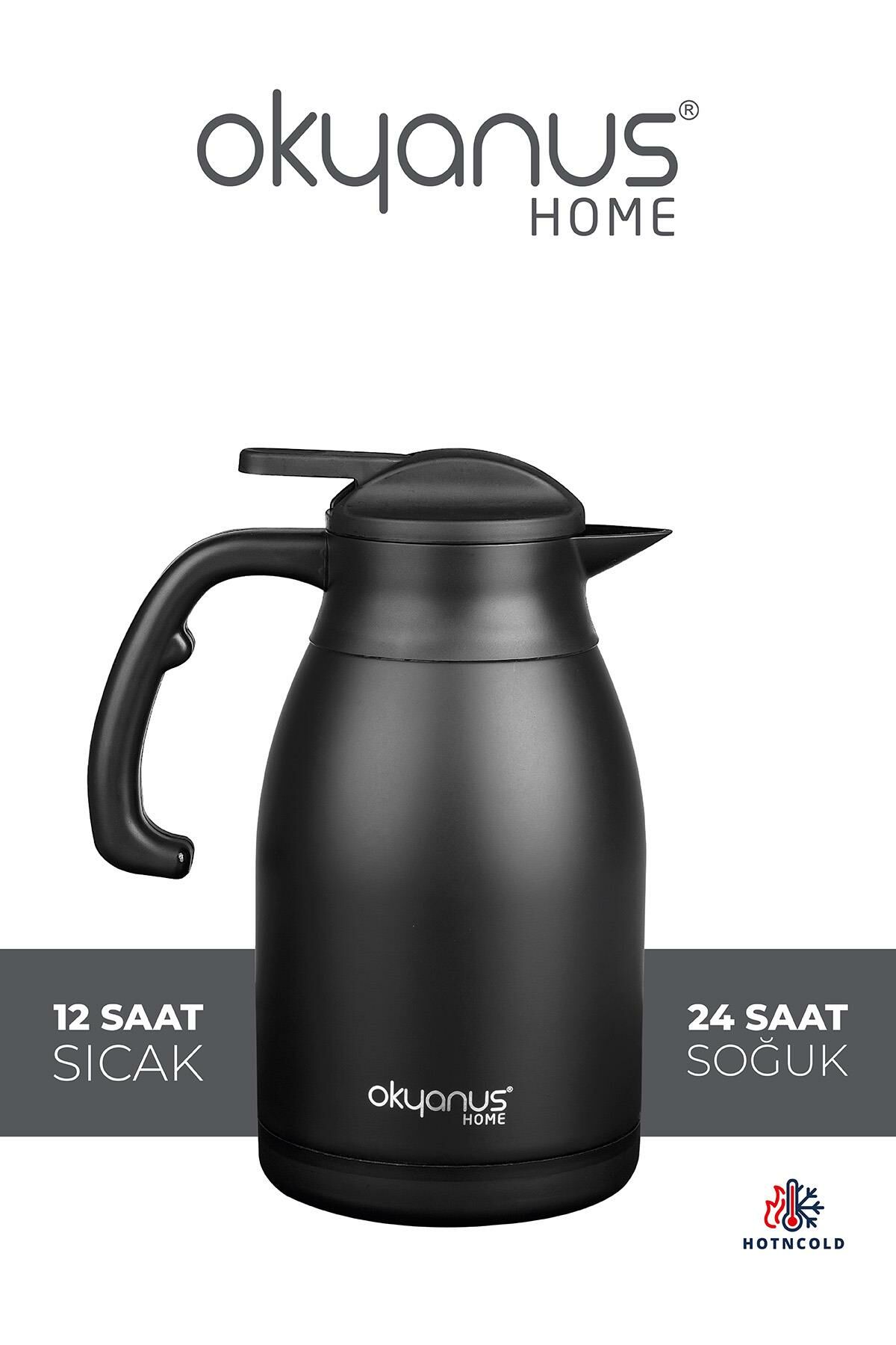 Okyanus Home 2 Litre Paslanmaz Çelik Siyah Termos
