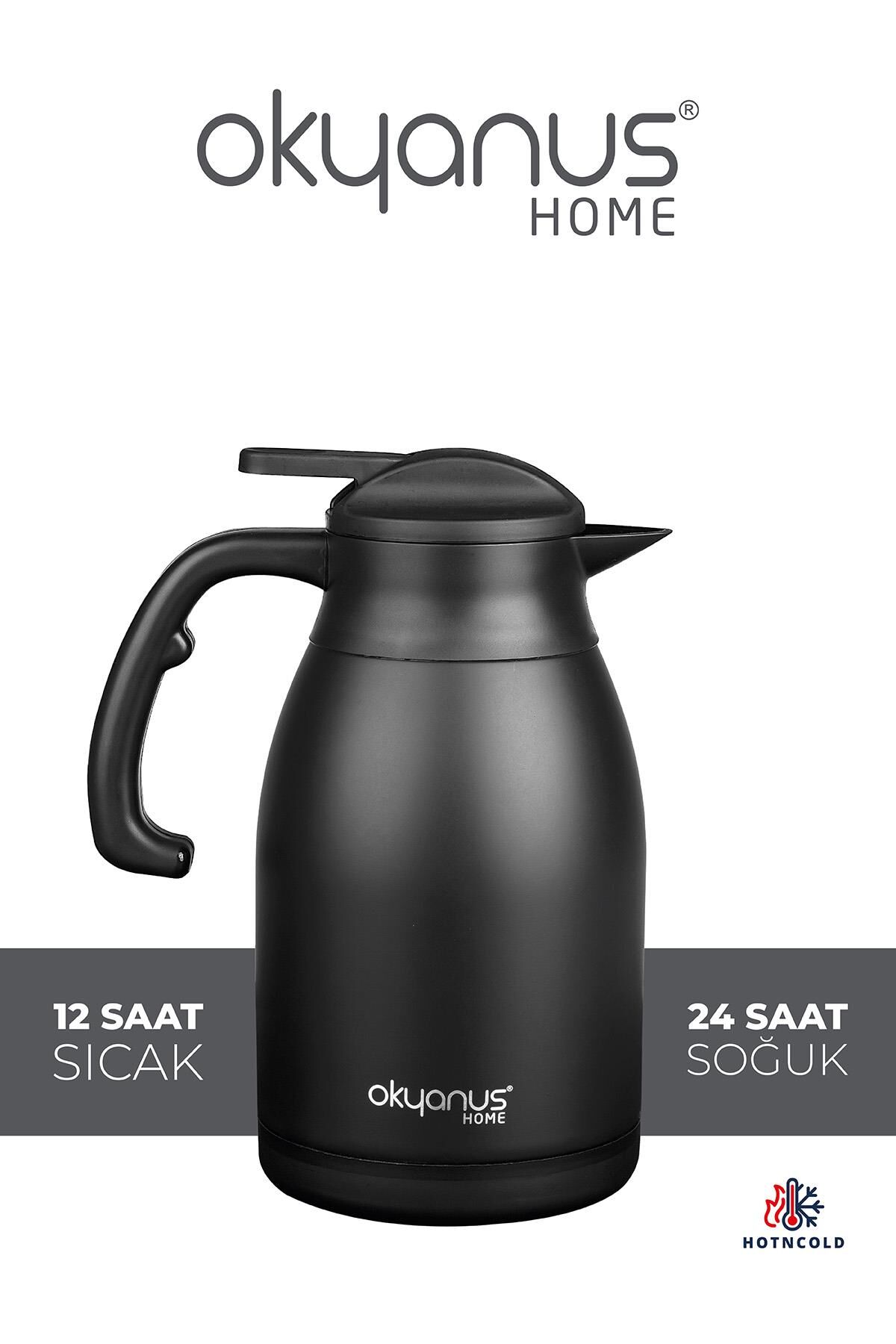 Okyanus Home 2 Litre Paslanmaz Çelik Siyah Termos