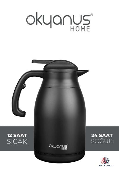 Okyanus Home 2 Litre Paslanmaz Çelik Siyah Termos