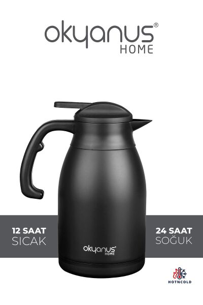 Okyanus Home 2 Litre Paslanmaz Çelik Siyah Termos