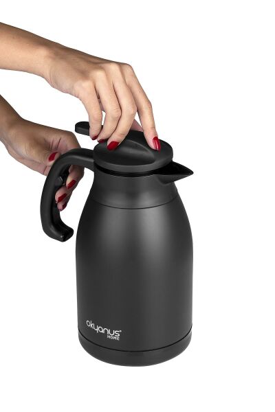 Okyanus Home 2 Litre Paslanmaz Çelik Siyah Termos