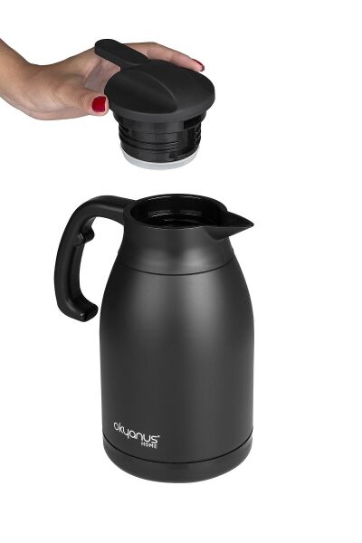 Okyanus Home 2 Litre Paslanmaz Çelik Siyah Termos