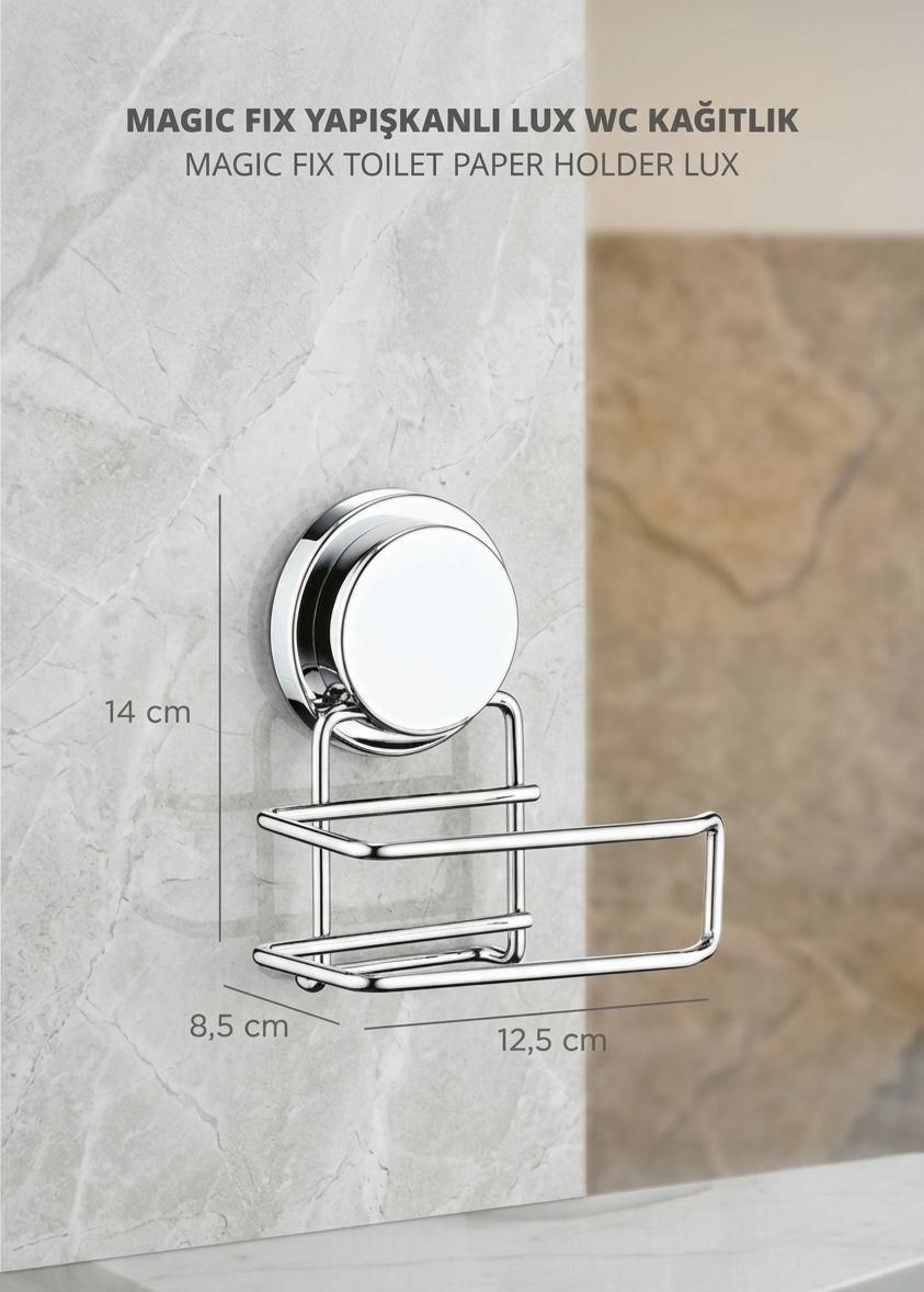 Okyanus Home Magic Fix Sihirli Yapışkan Krom Lux WC Kağıtlık