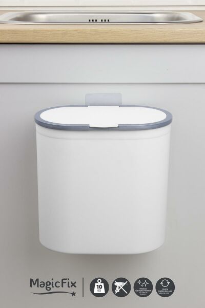 Okyanus Home Nisa Askılı Çöp Kovası Beyaz 7 Lt