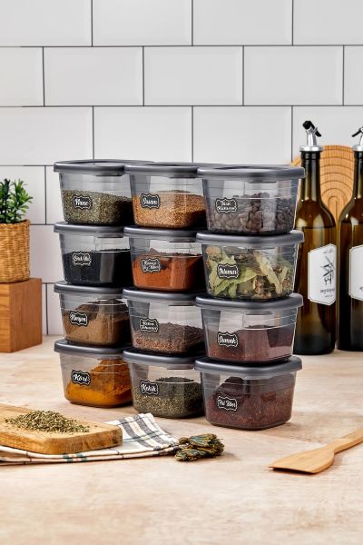 Okyanus Home 12 Adet Etiketli Saklama Kabı 0.55ml