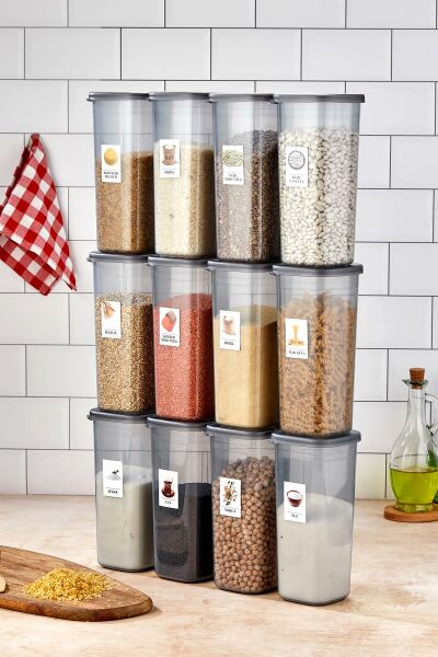 Okyanus Home 12 Adet Etiketli Saklama Kabı 1750 ml