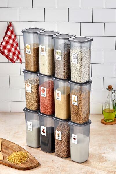 Okyanus Home 12 Adet Etiketli Saklama Kabı 1750 ml