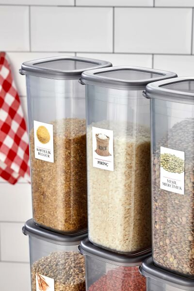Okyanus Home 12 Adet Etiketli Saklama Kabı 1750 ml