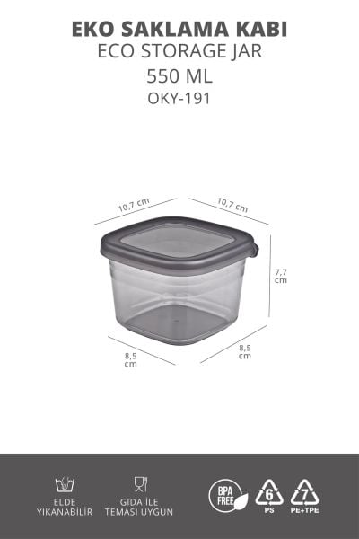 Okyanus Home 6 Adet Etiketli Saklama Kabı 0.55ml