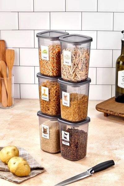 Okyanus Home 6 Adet Etiketli Saklama Kabı 1200 ml