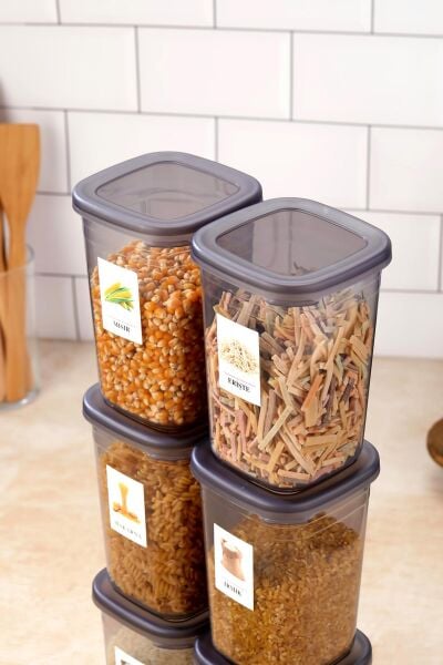 Okyanus Home 6 Adet Etiketli Saklama Kabı 1200 ml