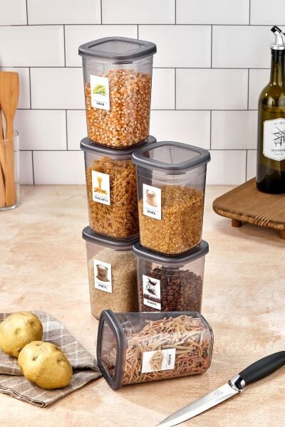 Okyanus Home 6 Adet Etiketli Saklama Kabı 1200 ml