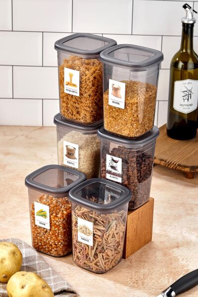 Okyanus Home 6 Adet Etiketli Saklama Kabı 1200 ml