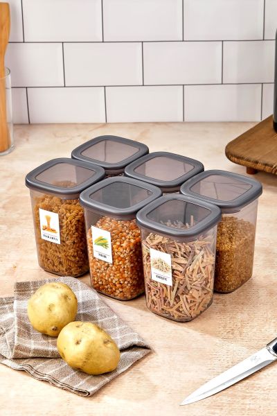 Okyanus Home 6 Adet Etiketli Saklama Kabı 1200 ml