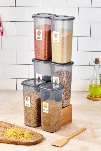 Okyanus Home 6 Adet Etiketli Saklama Kabı 1750 ml