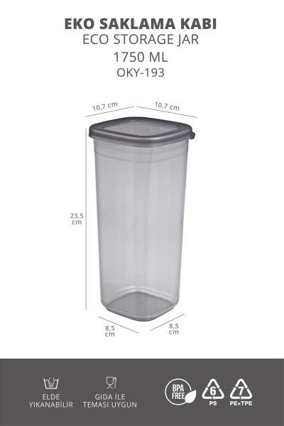 Okyanus Home 6 Adet Etiketli Saklama Kabı 1750 ml