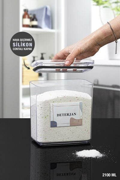 Okyanus Home Deterjan Vakumlu Dikdörtgen 2.1 lt Saklama Kabı