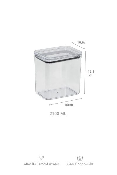 Okyanus Home Deterjan Vakumlu Dikdörtgen 2.1 lt Saklama Kabı