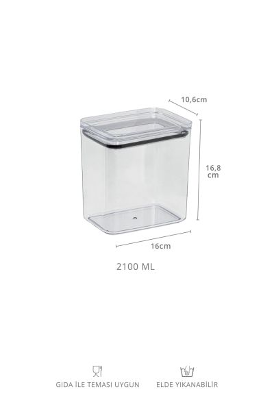 Okyanus Home Deterjan Vakumlu Dikdörtgen 2.1 lt Saklama Kabı