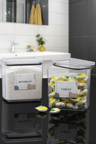 Okyanus Home Deterjan-Tablet 2 Adet Vakumlu Dikdörtgen 2.1 lt Saklama Kabı