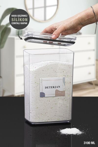 Okyanus Home Deterjan Vakumlu Dikdörtgen 3.1 lt Saklama Kabı