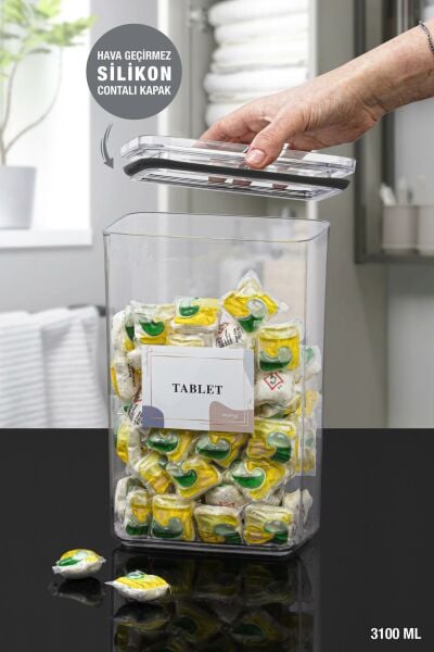 Okyanus Home Tablet Vakumlu Dikdörtgen 3.1 lt Saklama Kabı
