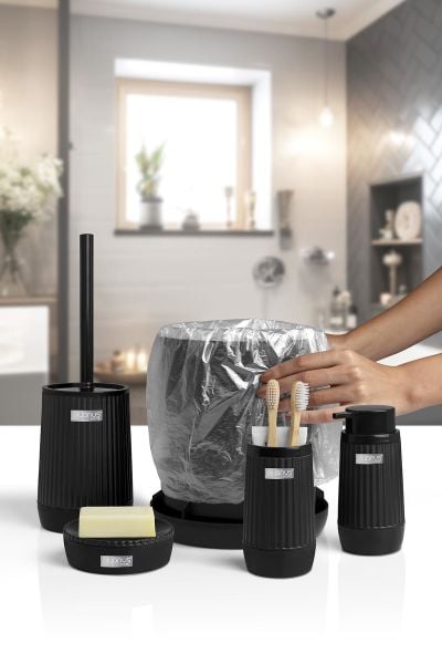 Okyanus Home Nida Siyah 5'li Banyo Seti