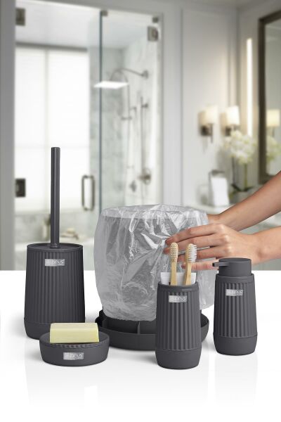 Okyanus Home Nida Antrasit 5'li Banyo Seti
