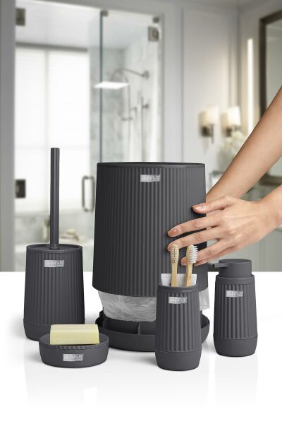 Okyanus Home Nida Antrasit 5'li Banyo Seti