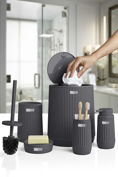 Okyanus Home Nida Antrasit 5'li Banyo Seti