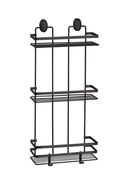Okyanus Home Siyah Lamalı Üçlü Dikdörtgen Banyo Şampuanlık - 11x24 cm